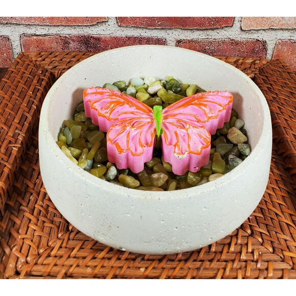 7" Cement Bee Watering Station, Butterfly Puddler Dish, Pollinator Garden - Picture 2 of 10